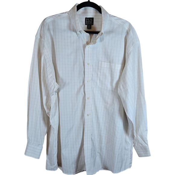 JOS. A. Bank Traveler's Collection Men's Button Down Shirt 17 34 Plaid - Picture 2 of 6